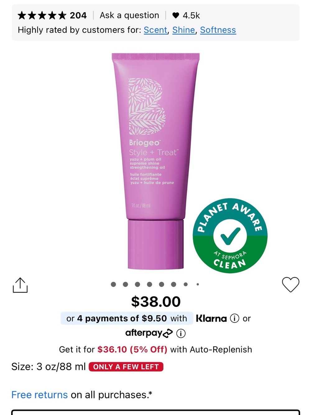 Style + Treat™ Supreme Shine Strengthening & Styling
Oil for Thick Hair
